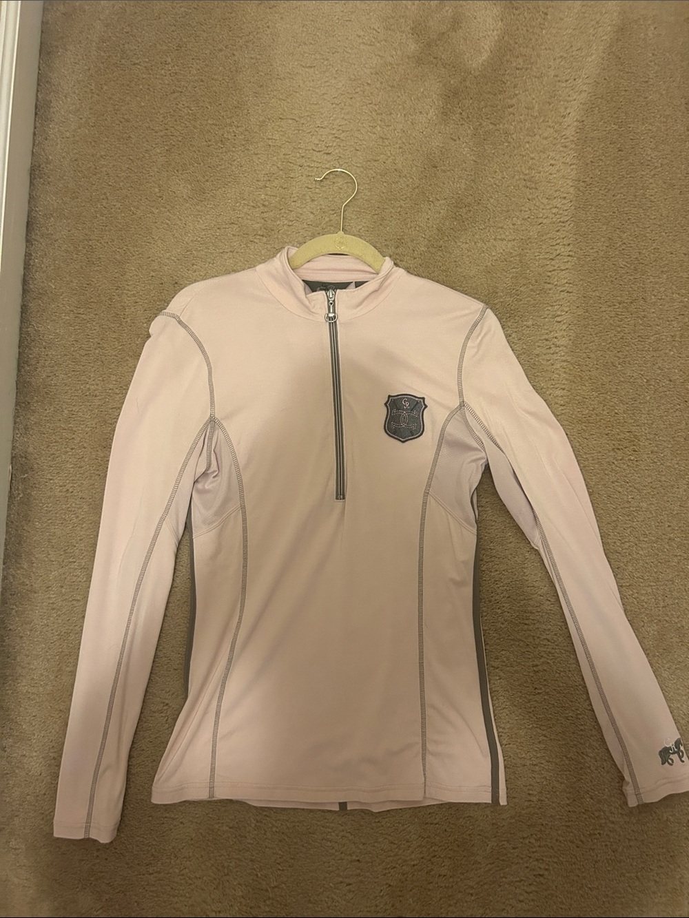 Equestrian Goode Rider Long Sleeve Quarter Zip Pink Medium